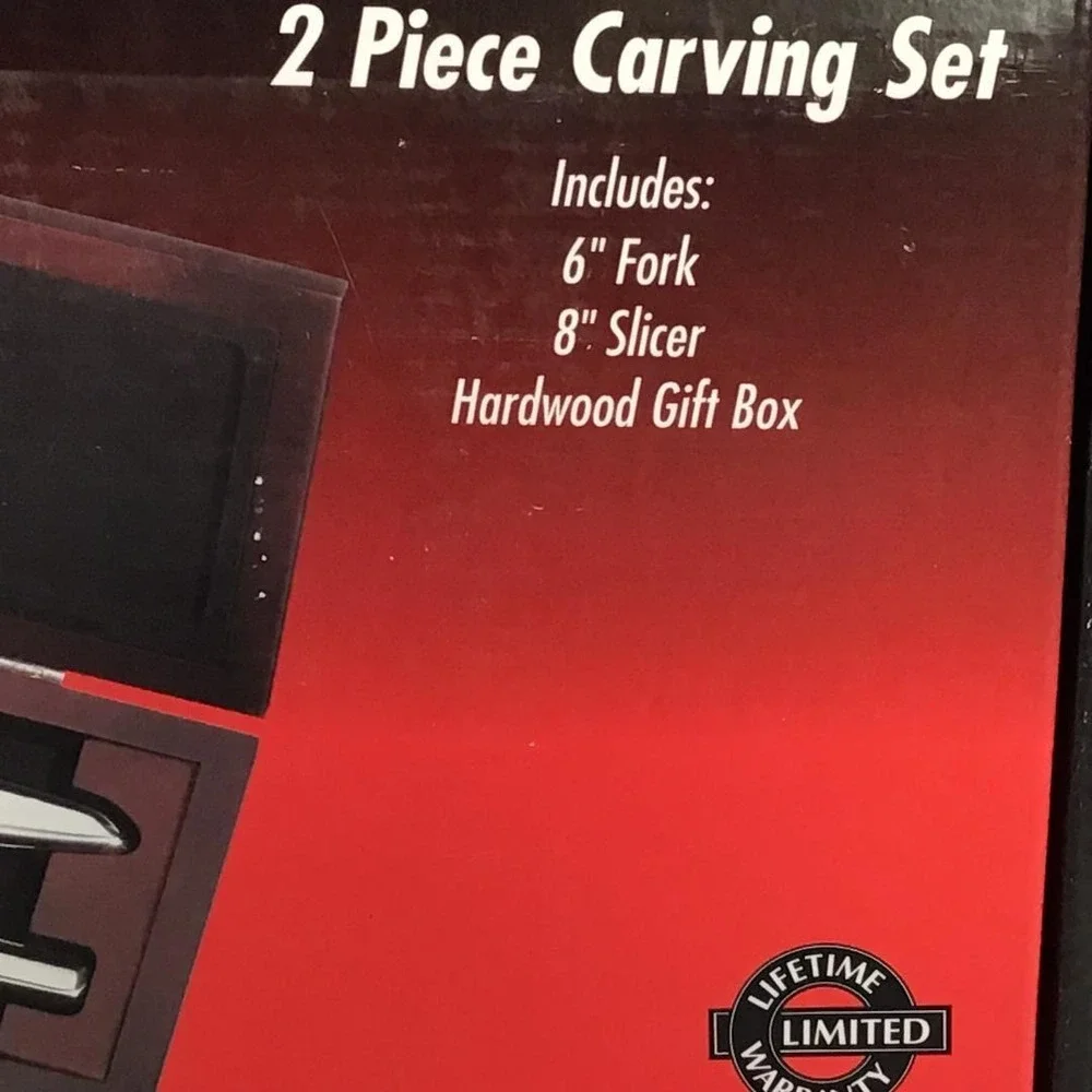Farberware 200 Series 2 Piece Carving Set Stainless Steel‎ 8in Slicer 6in Fork